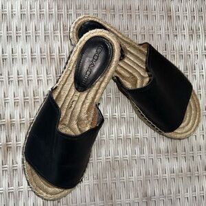 UEC Coach Black and Tan Espadrille Sandals SZ 6B